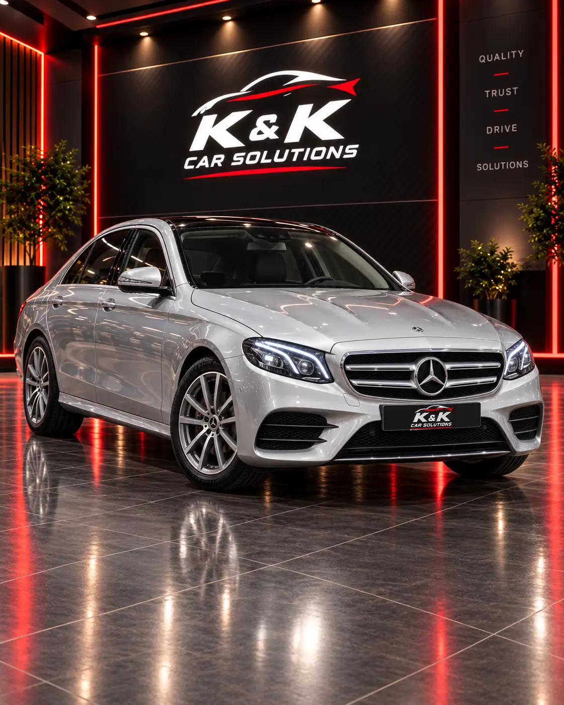 Mercedes-Benz E-Klasse in de showroom van K & K Car Solutions