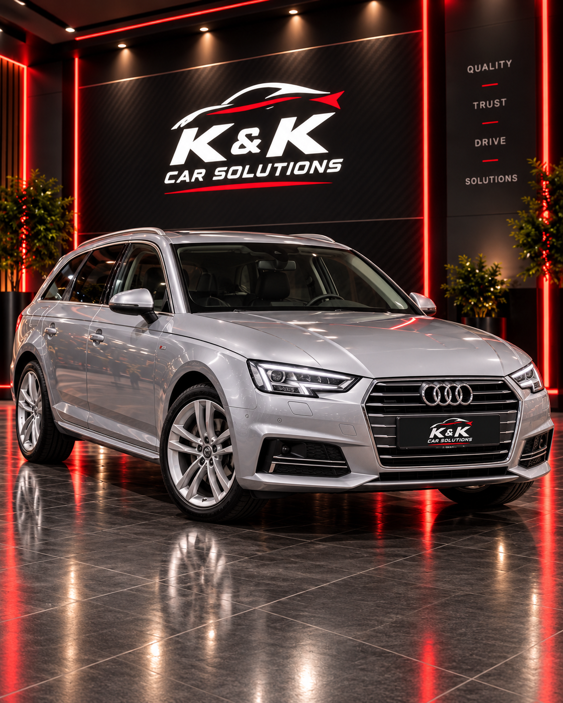 Audi A4 Avant in de showroom van K & K Car Solutions