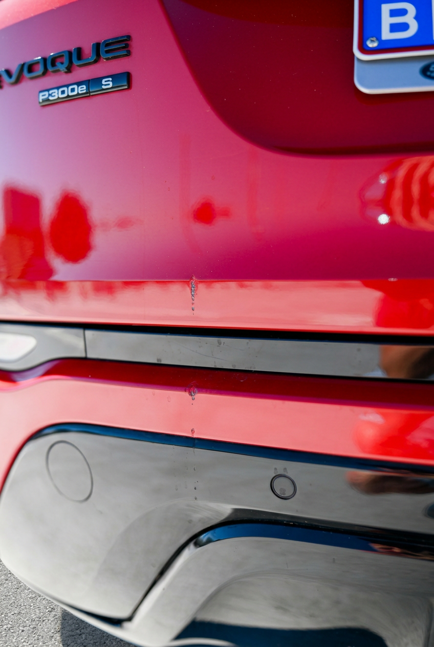 Range Rover Evoque P300e S — Kofferklep — kleine lakafzetting onderrand